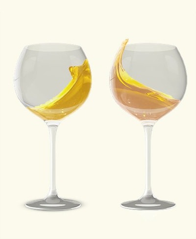 Getekende afbeelding van twee glazen wijn